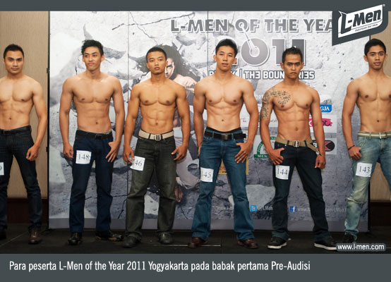 Para peserta L-Men of the Year 2011 Yogyakarta pada babak pertama Pre-Audisi Para peserta L-Men of the Year 2011 Yogyakarta pada babak pertama Pre-Audisi