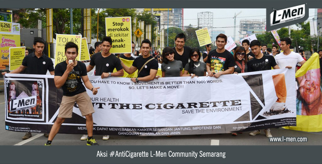 Aksi #AntiCigarette L-Men Community Semarang