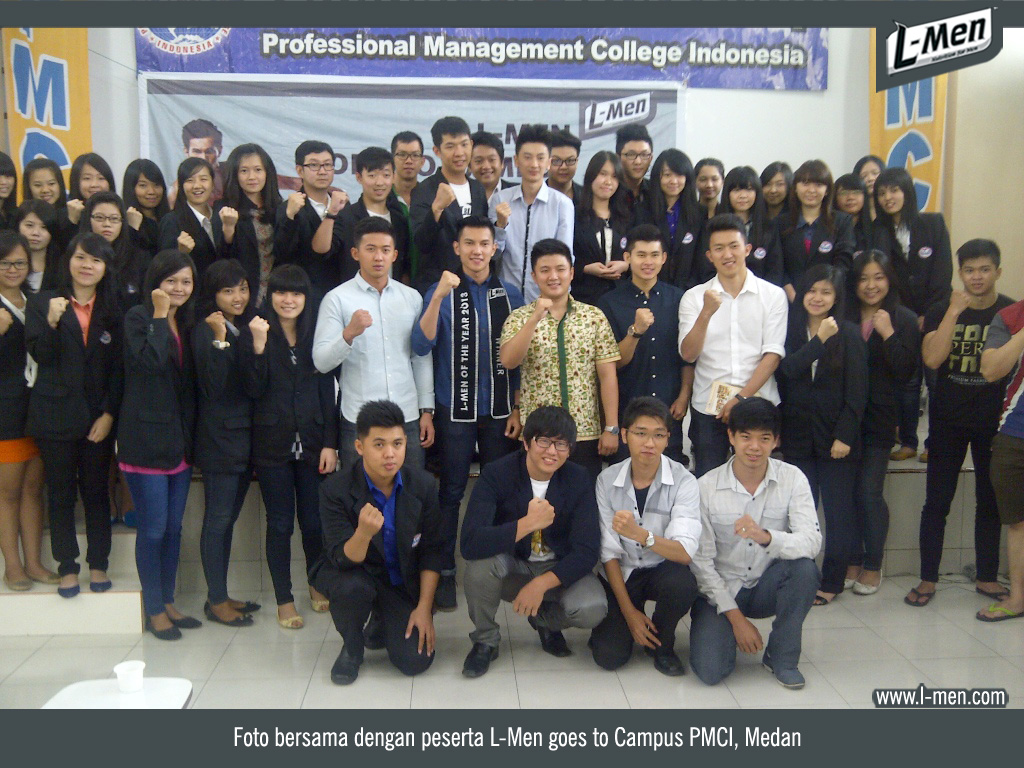 Foto bersama dengan peserta L-Men goes to Campus PMCI, Medan